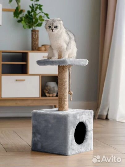 Домик для кошки с когтеточкой и лежанкой