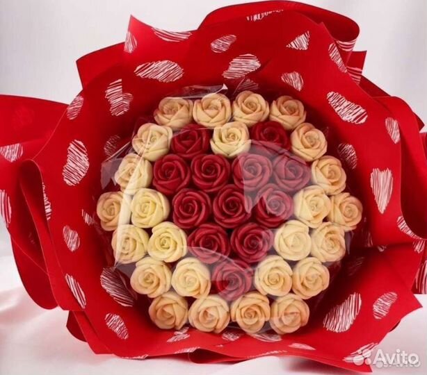 Шоколадный букет из роз,101 роза