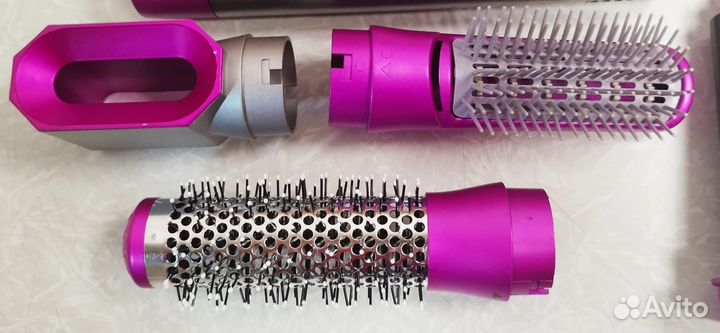 Фен-щетка Youtech Airwrap 5in1, серо-розовый