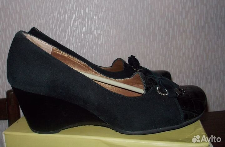 Туфли женские натур.кожа/нубук, р.35,5, б/у 1 раз