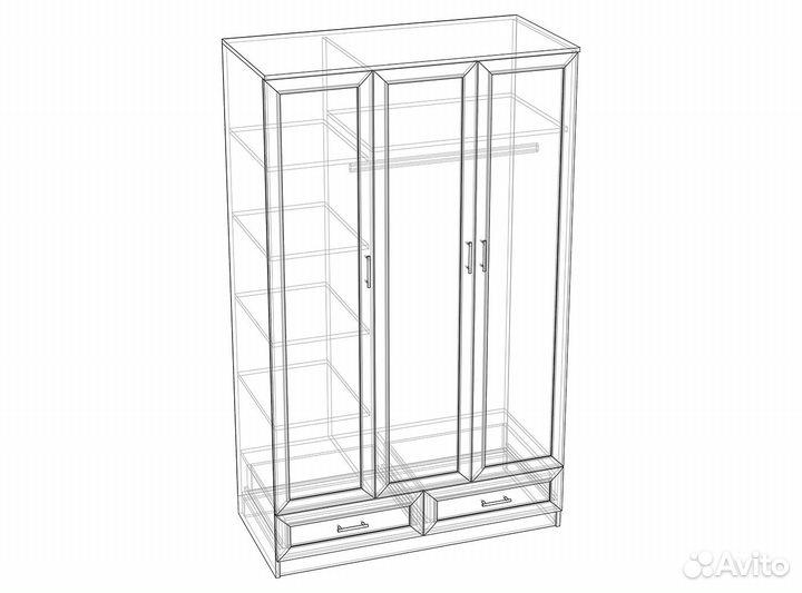 Шкаф трехстворчатый 