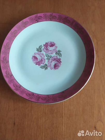 Блюдо новое от сервиза гдр. Роза с позолотой