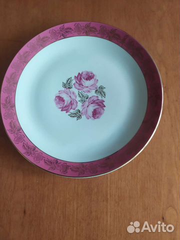Блюдо новое от сервиза гдр. Роза с позолотой