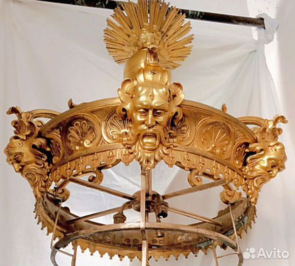 Старинная люстра 19 век бронза