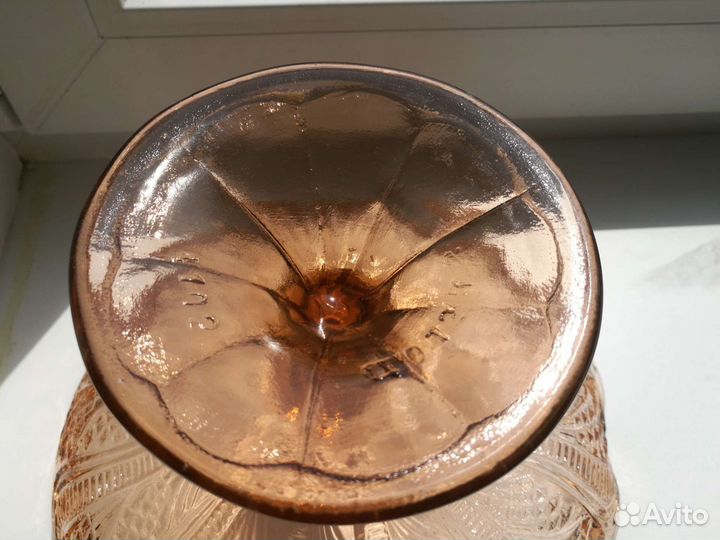 Ваза на ножке цветное стекло СССР