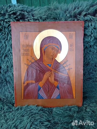 Икона старинная (Семистрельная). Храмовая