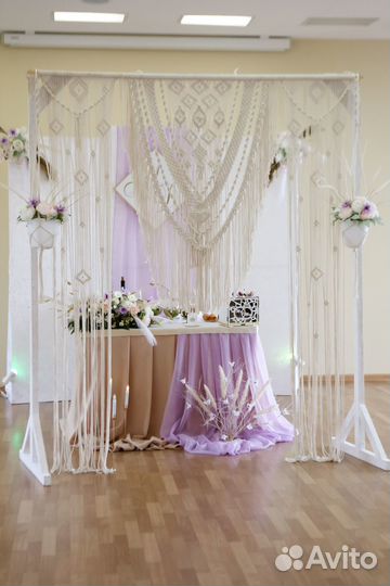 Аренда свадебной арки макраме