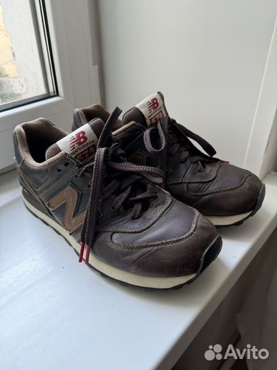 Кроссовки new balance 574 кожаные