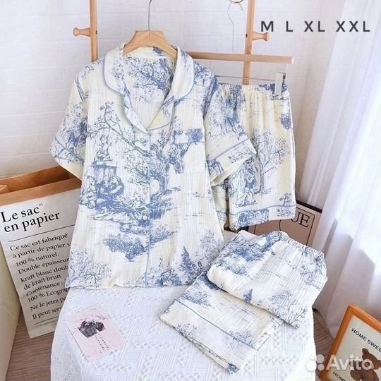 Тройка пижама из муслина