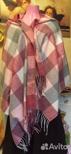 Большой теплый двусторонний палантин