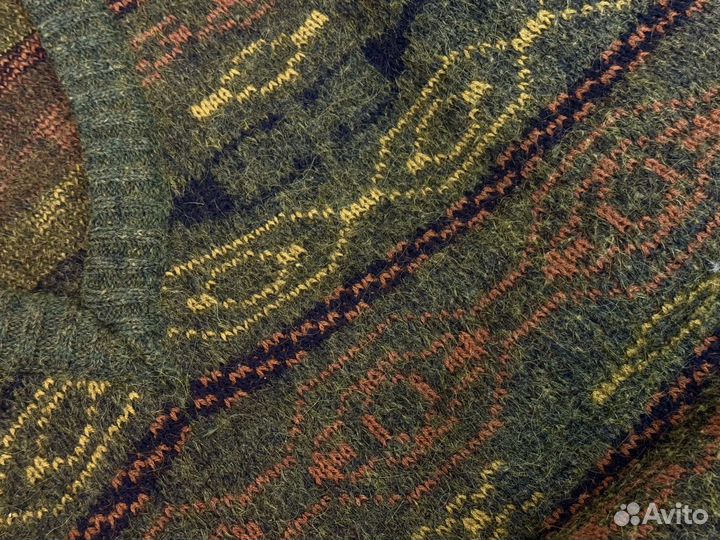 Винтажный свитер с узорами из шерсти