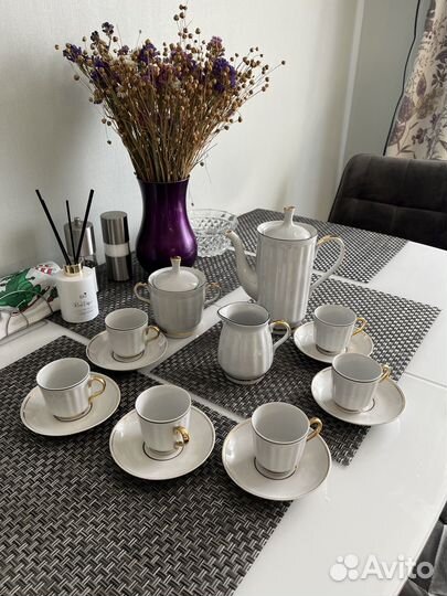 Чайный сервиз в горошек СССР барановка