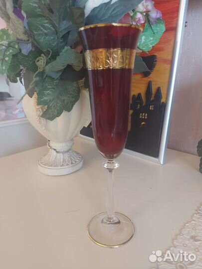 Бокалы фанеры Чехия богемия с позолотой