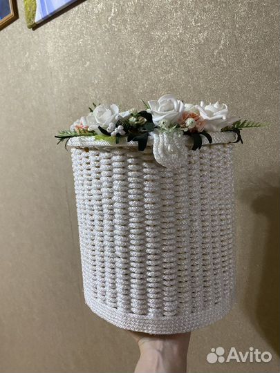 Корзина плетеная с крышкой