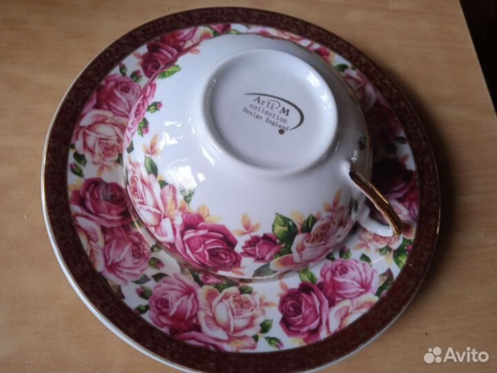 Чашка с блюдцем тонкий фарфор