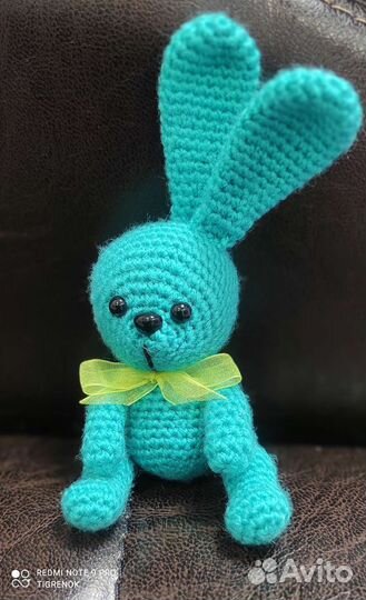 Мягкая игрушка заяц, амигуруми, hand made