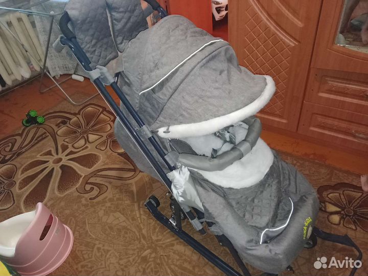 Коляска-санки зимние