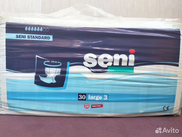 Памперсы для взрослых Seni 3 30 шт + вскрытая 7шт