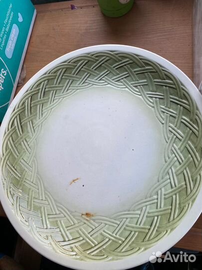 Тарелка блюдо большое раритет красный октябрь