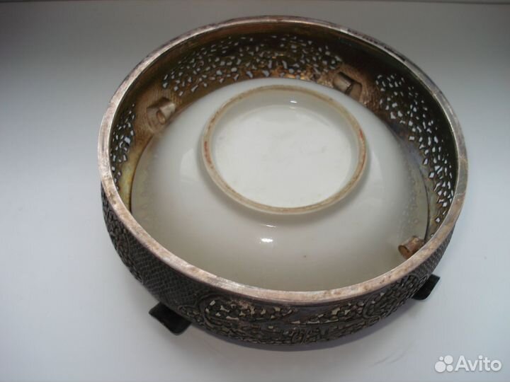 SVE Пепельница серебро-фарфор Вьетнам