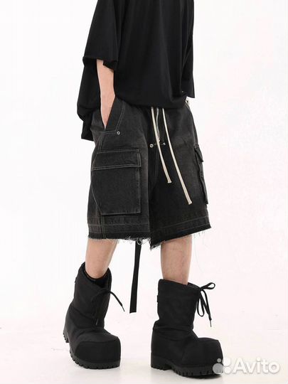 Rick Owens Drkshdw Denim Cargo Shorts шорты