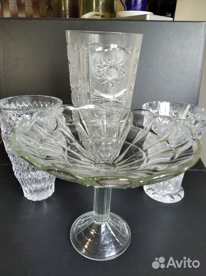 Большие Вазы Богемия Чехия и СССР