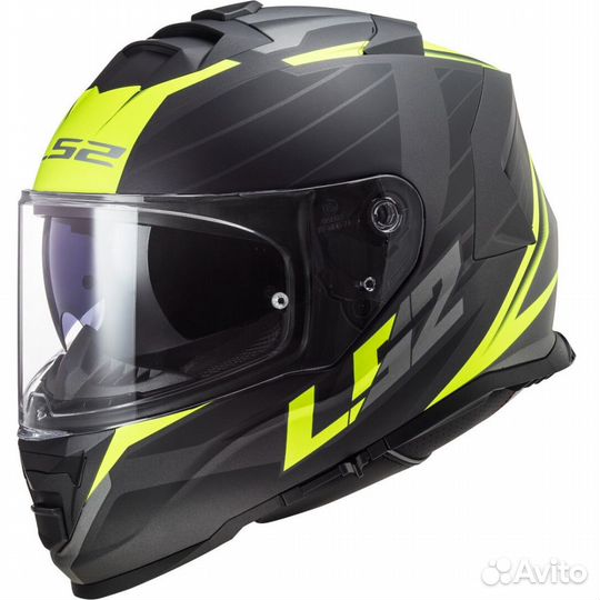 Мотошлем LS2 FF800 storm nerve Black-Yellow