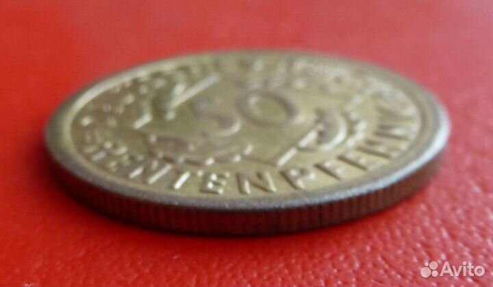 Германия 50 пфеннигов рентенпфеннигов 1923 А Берли