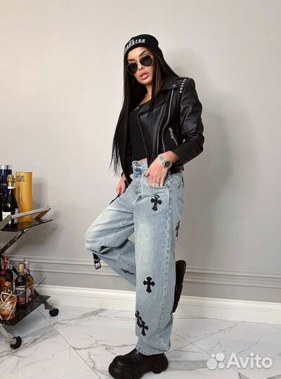 Кожаная косуха от chrom hearts