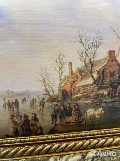 Картина На катке шелкография