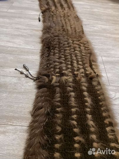 Шарф из меха вязаный