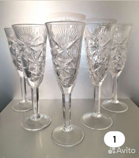 Хрустальные рюмки и стопки СССР