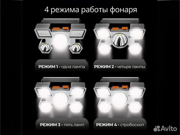 Мощный налобный фонарь аккумуляторный