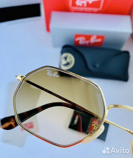Очки ray ban octagonal коричневые