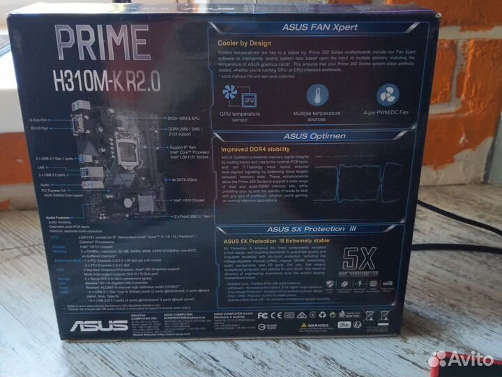 Мат. плата asus prime h310m-k r2.0 LGA1151