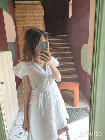 Платье муслин на запах женское 42-44