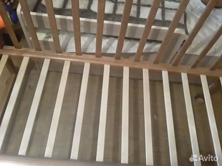 Кроватка детская маятник качалка+ подарок матрац