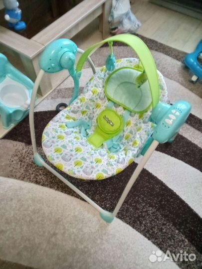 Кресло качели babyton sleepy blue ty-008h