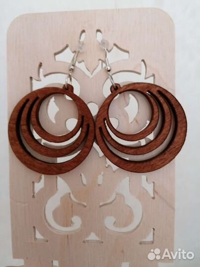 Новые деревянные серьги
