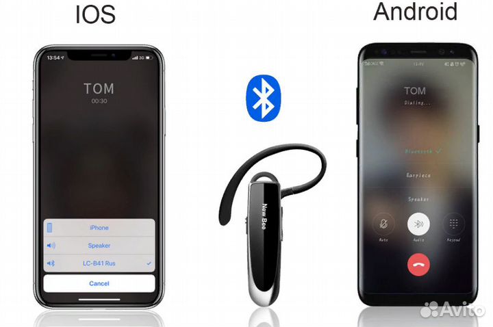 Bluetooth-гарнитура New Bee(новое)