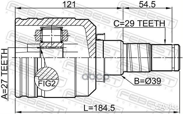 ШРУС внутренний левый 27X39X29 0211-A32mtlh