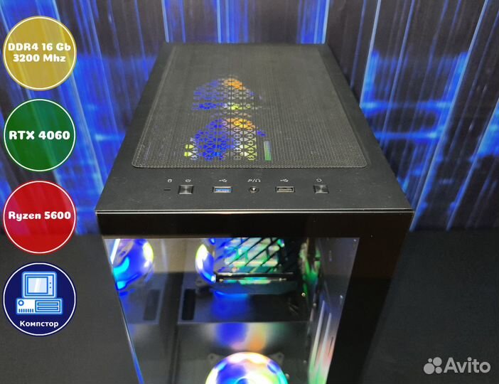 Сборка мощного пк AMD5600-RTX4060-16DDR4-WFH48-A520
