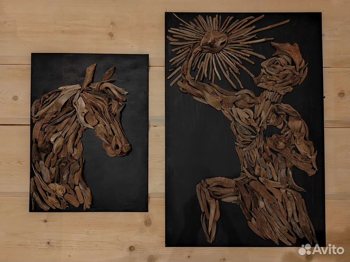 Картина дрифтвуд, панно из коряг