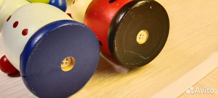 Деревянные игрушки: Божья коровка и овечка