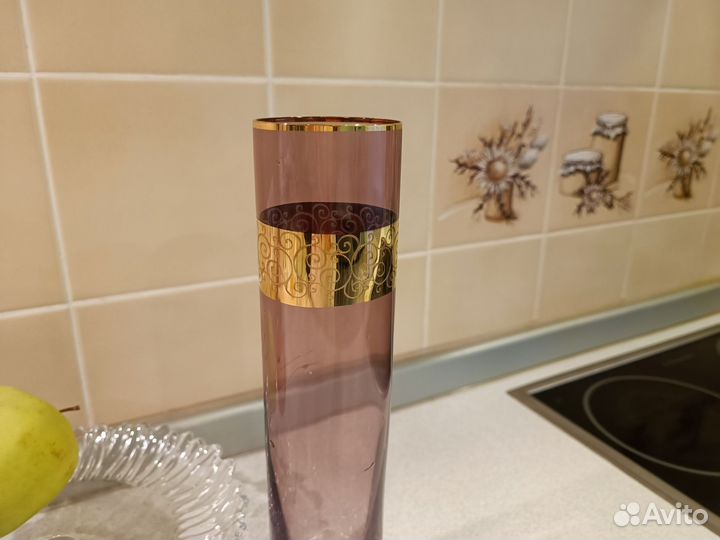 Ваза для цветов богемия стекло