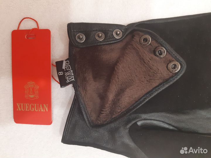 Перчатки женские кожаные новые 8 размер