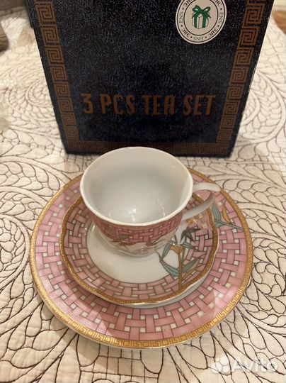 Новый керамический чайный набор (чашка и 2 блюдца