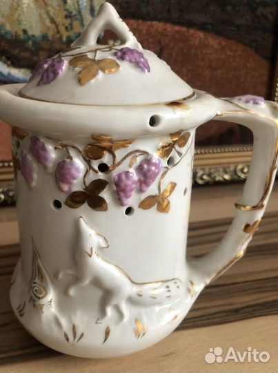 Кружка-шутиха фарфор,позолота. Хайта