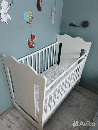 Кроватка детская с матрасом бу