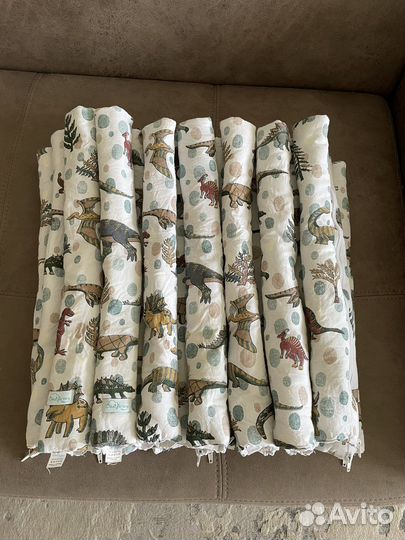 Фэнс-бампера бортики на кроватку 2 комплекта